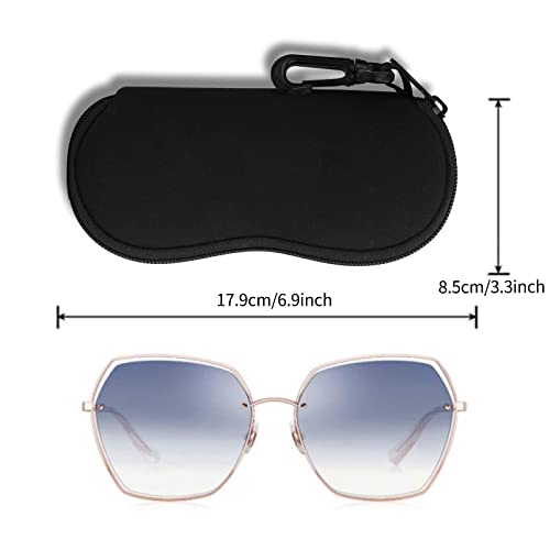 Hion Sunglasses Soft Case Ultra Light Neoprene Zipper Eyeglass Case With Belt Clip - color: 4pcs-2pcs Black+2pcs Pattern