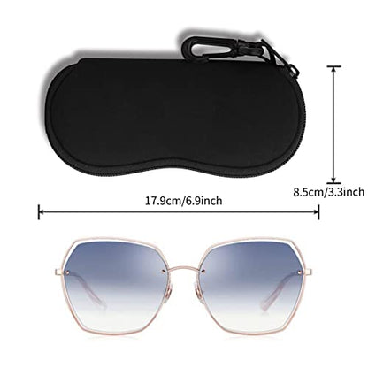 Hion Sunglasses Soft Case Ultra Light Neoprene Zipper Eyeglass Case With Belt Clip - color: 4pcs-2pcs Khaki+2pcs Grey