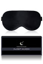Silk Sleep Mask for Women and Men - Soft Breathable Organic Natural Mulberry Silk Fabric Blackout Eye Mask with Adjustable Straps No Pressure Eye Mask for Travel Essentials Gifts (Black) - color: Black