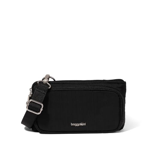 Baggallini Classic Anti-Theft Mini Wallet Crossbody - color: Black