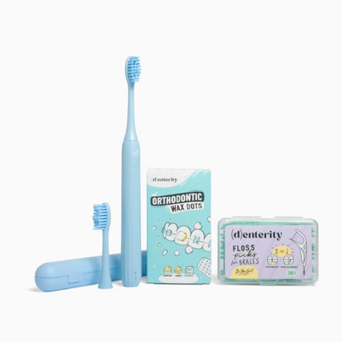 Braces Care Essentials with Sonic Toothbrush, Orthodontic Wax and Floss Picks for Daily Braces Cleaning and Comfort for Kids, Teens and Adults