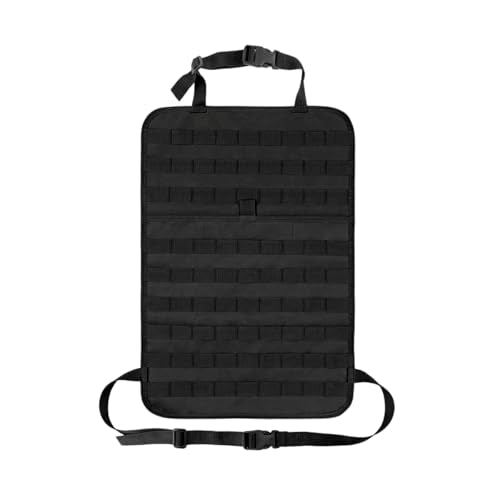 Car Seat Back Organizer, Tactical MOLLE Sag Proof Vehicle Panel Backseat Cover Protector, Universal Molle Nylon Storage Bag Seat Back Hanger Pad for Car Truck SUV Pickup (Black) - color: Black, 1 PCS