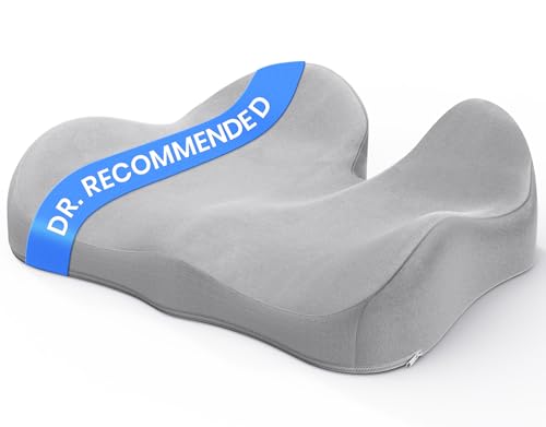 Benazcap Seat Cushion - Memory Foam Car Seat Pad - Sciatica & Lower Back Pain Relief - Car Seat Cushions for Driving - Road Trip Essentials for Drivers, Grey - color: Gray, size: 19 x 17 x 5 inches