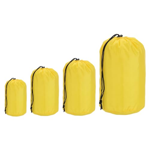 PATIKIL Stuff Sack, Waterproof Outdoor Storage Sack Portable Drawstring Dust Flap Bag for Camping Hiking Backpacking - color: Yellow