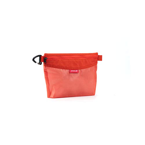 pack all Water-resistant Material Zipper Pouch, Mesh Zipper Bags for Storage, Travel, Office (Orange, Small) - color: Orange, size: Small