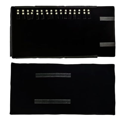 Velet Travel Jewelry Case Roll Bag Organizer for Necklace Bracelet Black Gray Velvet (Black Velvet) - color: Black Velvet