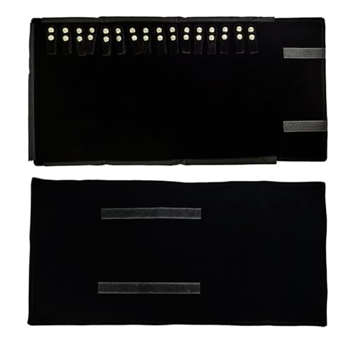Velet Travel Jewelry Case Roll Bag Organizer for Necklace Bracelet Black Gray Velvet (Black Velvet) - color: Black Velvet