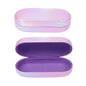 PERFECTSIGHT Sunglasses Case, Large Hard Shell Glasses Case, Cute PU Leather Protective Eyeglasses Case for Women Men - color: Gradient Purple+pink