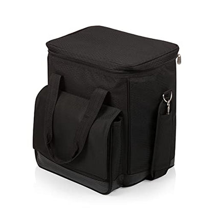 Picnic TIME Cellar 6-Bottle Wine Carrier & Cooler Tote, Insulated Padded Wine Cooler Bag for Travel, Portable Water-Resistant Wine Bag, (Black with Gray Accents) - style: Wine Carrier
