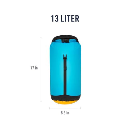 Sea to Summit eVac Ultra-Lightweight Compression Dry Bag, Waterproof Dry Storage, 13 Liter, Atoll Blue - color: Atoll Blue, style: 13 Liter