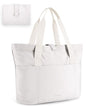 BAGSMART Tote Bag for Women, Foldable Tote Bag With Zipper Travel Shoulder Bag Handbag for Work - color: Beige