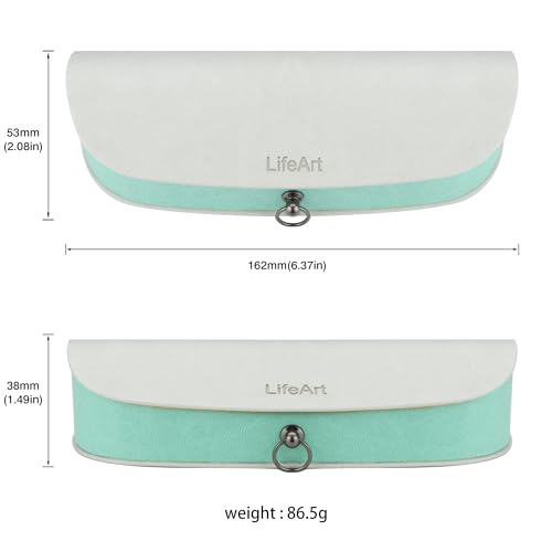 LifeArt Eyeglass Case Hard Shell, Portable Sunglass Case, Fashionable PU Leather Eyeglass Case, Lightweight - color: Banyuan_light Grey