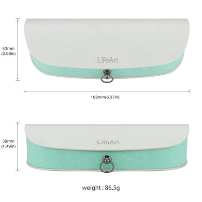 LifeArt Eyeglass Case Hard Shell, Portable Sunglass Case, Fashionable PU Leather Eyeglass Case, Lightweight - color: Banyuan_light Grey