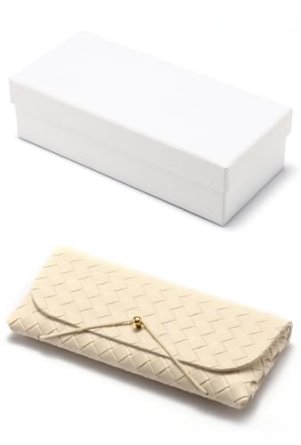 Portable Leather Glasses Case Anti-pressure Glasses Bag Coin Purse Storage Bag Suitable for Men and Women - color: White