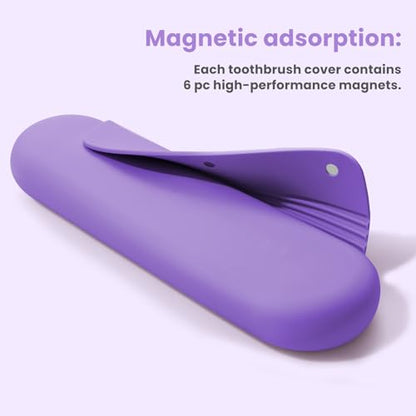 Silicone Electric Toothbrush Travel Case, Manual Toothbrush Travel Cover for Men and Women,Toothbrush Holder for Travel,Gym and More, Fits Most Manual and Electric Toothbrushes - Purple - color: Purple