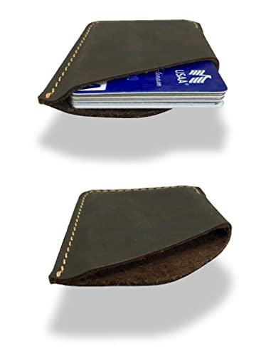 Modern Carry Leather Minimal Card Holder, Minimalist Wallet for Men & Women, Thin Credit Card Holder, Small Business Card Holder, Card Holder Wallet, Front Pocket Card Wallet - Magnum (Brown) - color: Brown