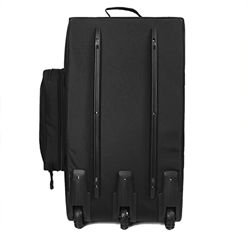 Greencity Duffel Bag Wheels Rolling Deployment Wheeled Military Suitcase Heavy-Duty Extra large deployment bag Capacity 32 Inch，Black - color: Black