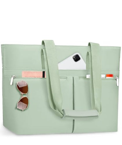 HUANLANG Large Beach Bags for Women Pool Bag with Zipper, Waterproof Sandproof Beach Tote Travel Bag with Wet Pocket - color: Green