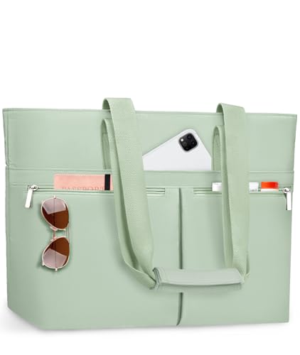 HUANLANG Large Beach Bags for Women Pool Bag with Zipper, Waterproof Sandproof Beach Tote Travel Bag with Wet Pocket - color: Green