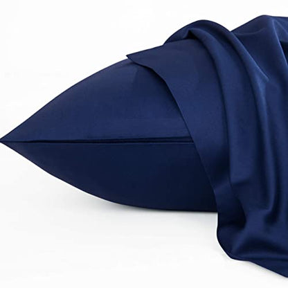 NTBAY Egyptian Cotton Toddler Pillowcases - Set of 2 - Travel Pillow Cases - 500 Thread Count Cotton 13x18 Pillow Covers - Envelope Closure Nursery Pillowcases, 13x18 Inches, Navy Blue - color: Navy Blue
