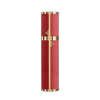8ML Travel Perfume Refillable Atomizer, Mini Genuine Leather Cologne Sprayer, Protable Pocket Size Empty Fragrance Spray Bottle (Red) - color: Red