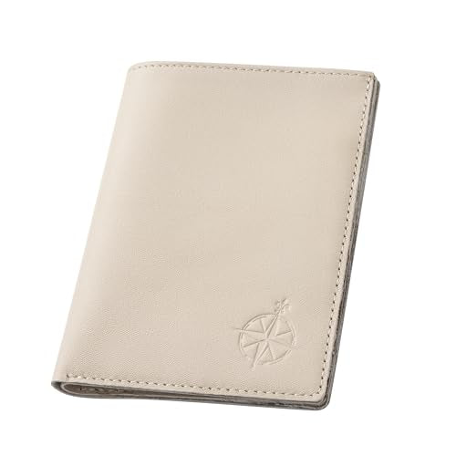 WANDERINGS Leather Passport Holder for Travel – RFID Blocking Passport Wallet & Cover for Men and Women – Slim Travel Wallet Case with Card Slots – Genuine Full Grain Leather – 5.5" x 4" - Oat Color - style: Classic Oat