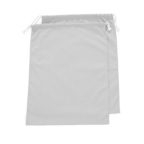 100% Cotton Canvas Travel Laundry Bag, 2-Pack (Large, Light Grey) - color: Light Grey, size: Large