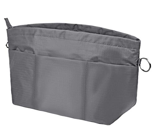 Vercord Handbag Purse Tote Pocketbook Organizer Insert Zipper Closure 11 Pockets 3 Sizes Many Colors - color: Grey, size: Large