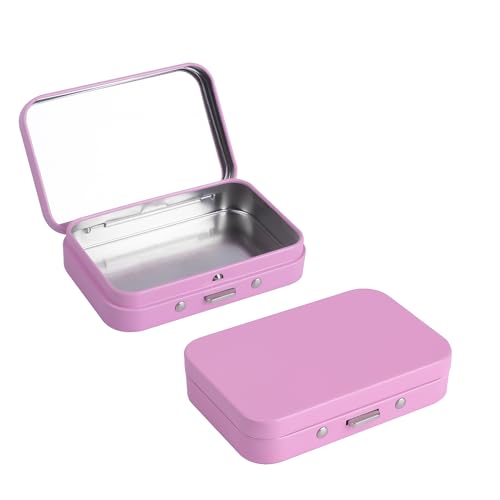 2Pack Dental Floss Portable Case with Mirror,Refillable Portable Floss Pick Holder Container,Small Floss Dispenser for Travel, Dates,Dinners and Hotels(Pink) - color: Pink