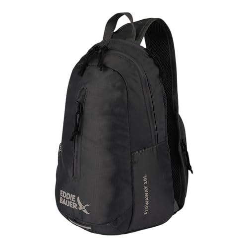 Eddie Bauer Stowaway Packable Sling Bag | Foldable | Travel | Outdoor | Lightweight | Compact | Everyday Carry | Ripstop Nylon | 10L - Dark Smoke - color: Dark Smoke
