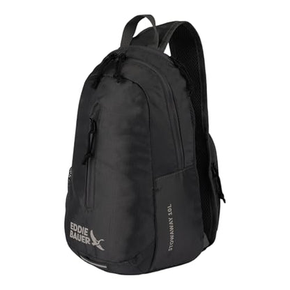 Eddie Bauer Stowaway Packable Sling Bag | Foldable | Travel | Outdoor | Lightweight | Compact | Everyday Carry | Ripstop Nylon | 10L - Dark Smoke - color: Dark Smoke