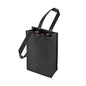 True Reusable Wine Tote Bag with Dividers, Foldable 2 Bottle Carrier for Travel, Picnic, Grocery, Camping, Shopping, Black, Set of 1 - size: 2-Bottle