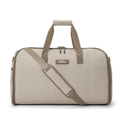 Halfday Convertible 2-in-1 Garment Duffel Weekender Bag 40L: Wrinkle-Free Travel (Hanging Suit Compartment, Shoe Pockets, Trolley Sleeve), Durable & Water-Resistant Carry-on, Stone - color: Stone, style: Original, 40l