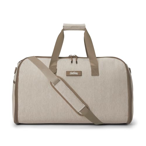 Halfday Convertible 2-in-1 Garment Duffel Weekender Bag 40L: Wrinkle-Free Travel (Hanging Suit Compartment, Shoe Pockets, Trolley Sleeve), Durable & Water-Resistant Carry-on, Stone - color: Stone, style: Original, 40l