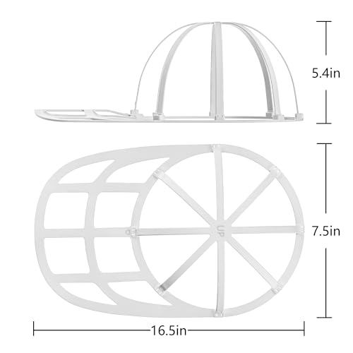 Hat Washer Cage, Snap-Lock Design, Foldable & Portable for Washing Machine Dryer Dishwasher - color: White-2-Pack