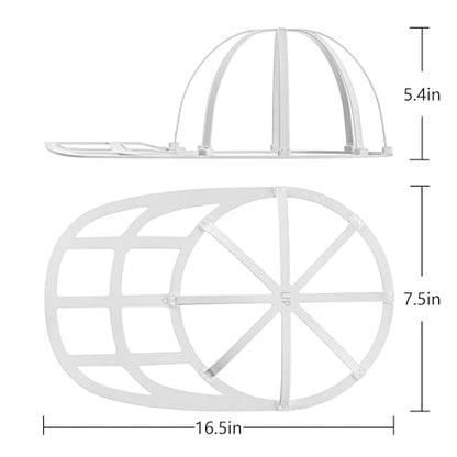 Hat Washer Cage, Snap-Lock Design, Foldable & Portable for Washing Machine Dryer Dishwasher - color: White-2-Pack