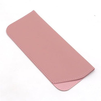 YYaaloa Soft Leather Glasses Sunglasses Cases 7x3 Inch PU Leather Travel Glasses Pouch for Women Men Kids - color: 4 Different Light Color