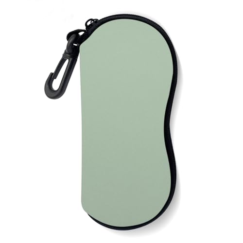 Sunglasses Soft Case, Ultra Light Portable Neoprene Zipper Glasses Case for Men Women - color: Green