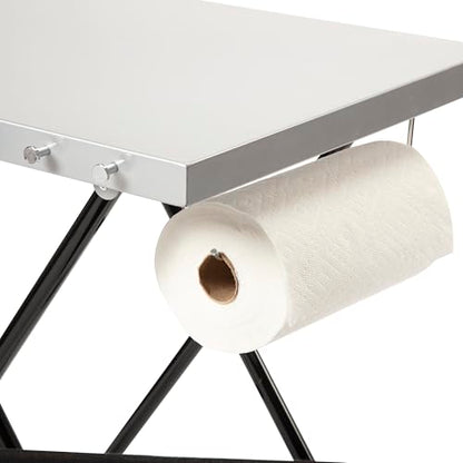 Cuisinart Fold ‘n Go Prep Table, Portable Folding Table and Grill Stand with Tool Hooks, Trash Bag Holder, Paper Towel Rack, 24” x 20” Steel Food Prep Station Perfect for BBQs, Tailgates and Camping