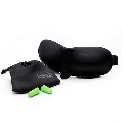 Wild Essentials® Sweet Dreams™ Comfortable & Contoured Sleep Mask Kit with Carry Pouch and Moldex® Ear Plugs, Travel Set, Gift - color: Black