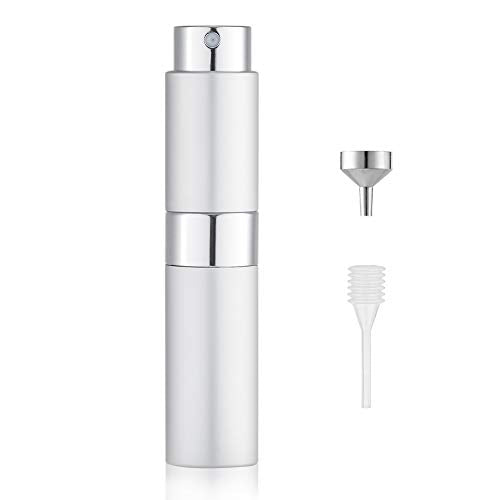 LISAPACK 8ML Atomizer Perfume Spray Bottle for Travel, Empty Refillable Cologne Dispenser, Portable Sprayer (Silver) - color: Silver