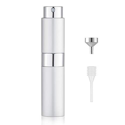 LISAPACK 8ML Atomizer Perfume Spray Bottle for Travel, Empty Refillable Cologne Dispenser, Portable Sprayer (Silver) - color: Silver