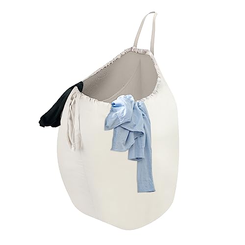 MCleanPin 87L Washable Laundry Bag with Handles, Travel Laundry Bag with Build in Divider, Beige with Divider - color: Beige with Divider