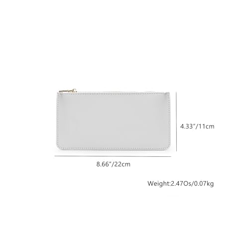 Pencil Pen Case Stationery Case Pouch Bag (Gray,Faux leather) - color: Gray/FL