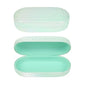 PERFECTSIGHT Sunglasses Case, Large Hard Shell Glasses Case, Cute PU Leather Protective Eyeglasses Case for Women Men - color: Gradient Light Green