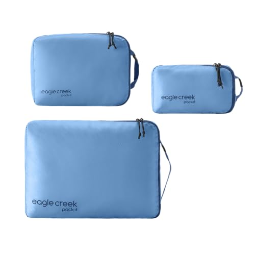 Eagle Creek Pack-It Isolate Cube Set - Packing Cubes for Stackable Storage - Convenient Top Handle - Easy Grab Zipper Pull - Blue Dawn - XS/S/M - 3 - color: Blue Dawn