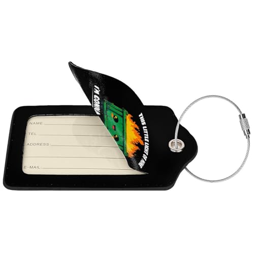 This Little Light of Mine Dumpster Fire Set of 2 Durable Leather Luggage Tags Stylish Travel Gear Men Women