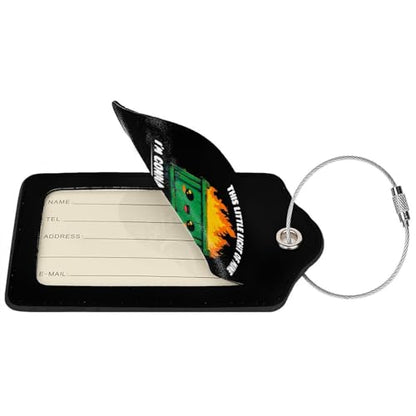 This Little Light of Mine Dumpster Fire Set of 2 Durable Leather Luggage Tags Stylish Travel Gear Men Women