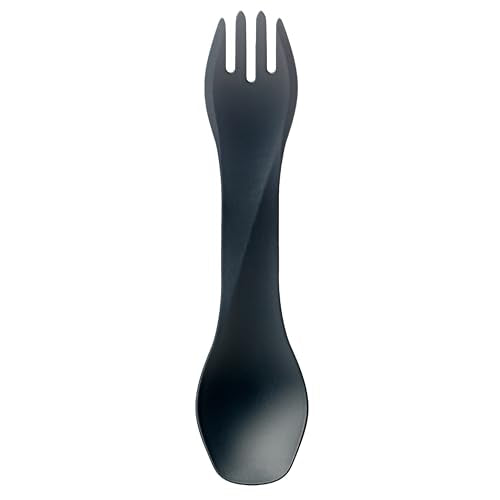 humangear GoBites Uno | Travel & Camping Utensils | Portable & Convertible Dining Ware | Multi-Functional Spork, Gray - color: Gray