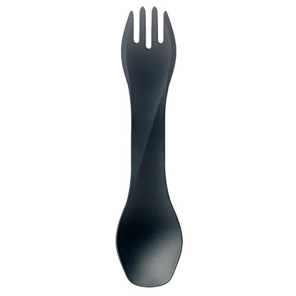 humangear GoBites Uno | Travel & Camping Utensils | Portable & Convertible Dining Ware | Multi-Functional Spork, Gray - color: Gray